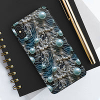 Thumbnail for Sea Foam Lace and Pearls Tough Phone Cases for iPhone X, iPhone XR, iPhone XS, and iPhone XS MAX. Supports Wireless Charging.