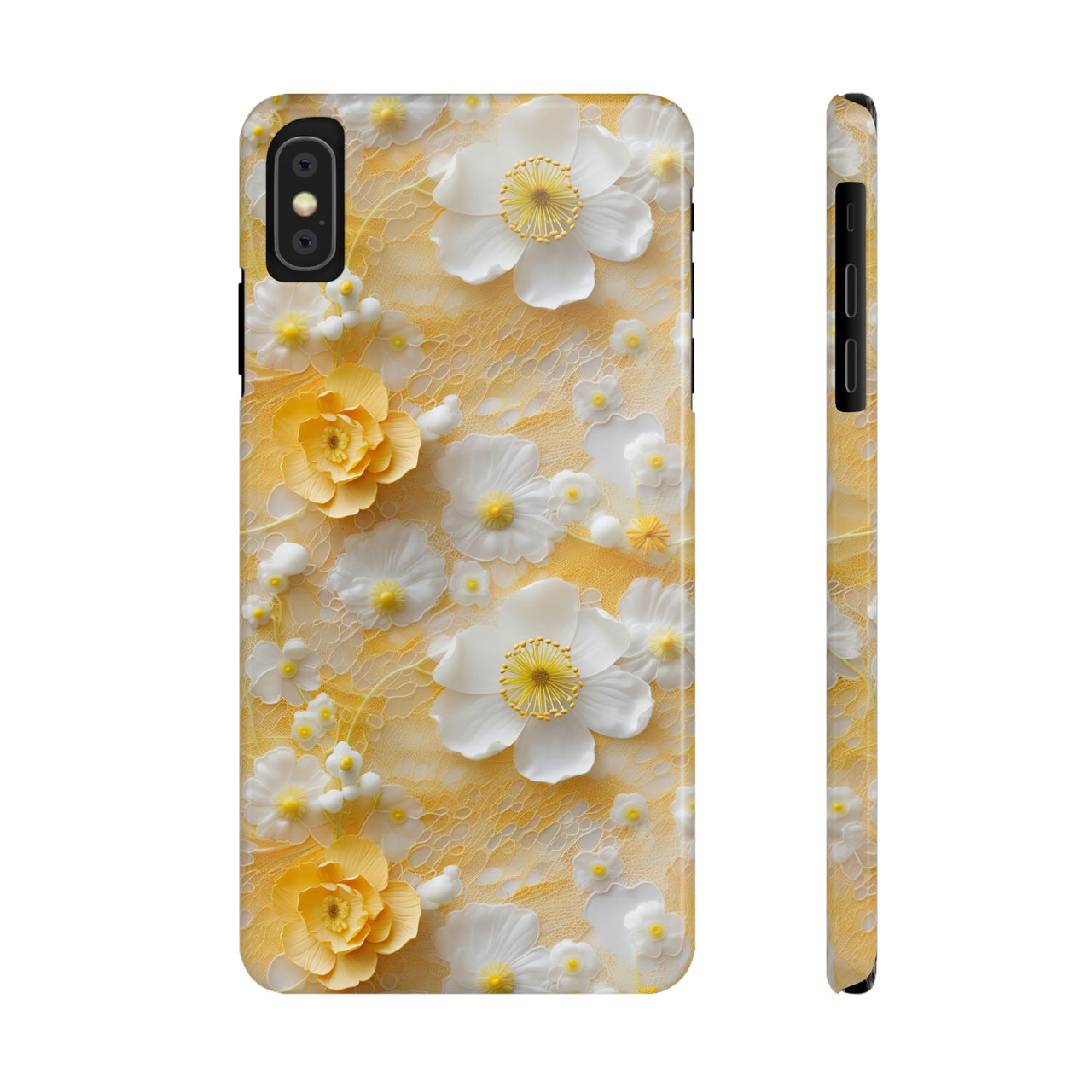 Yellow Floral - Slim Phone Cases for iPhone X, iPhone XR, iPhone XS, and iPhone XS MAX