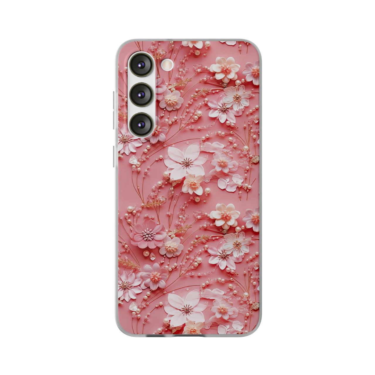 Floral Champagne Toast - Flexi Cases for Samsung Galaxy S23, Samsung Galaxy S23 Plus, and Samsung Galaxy S23 Ultra