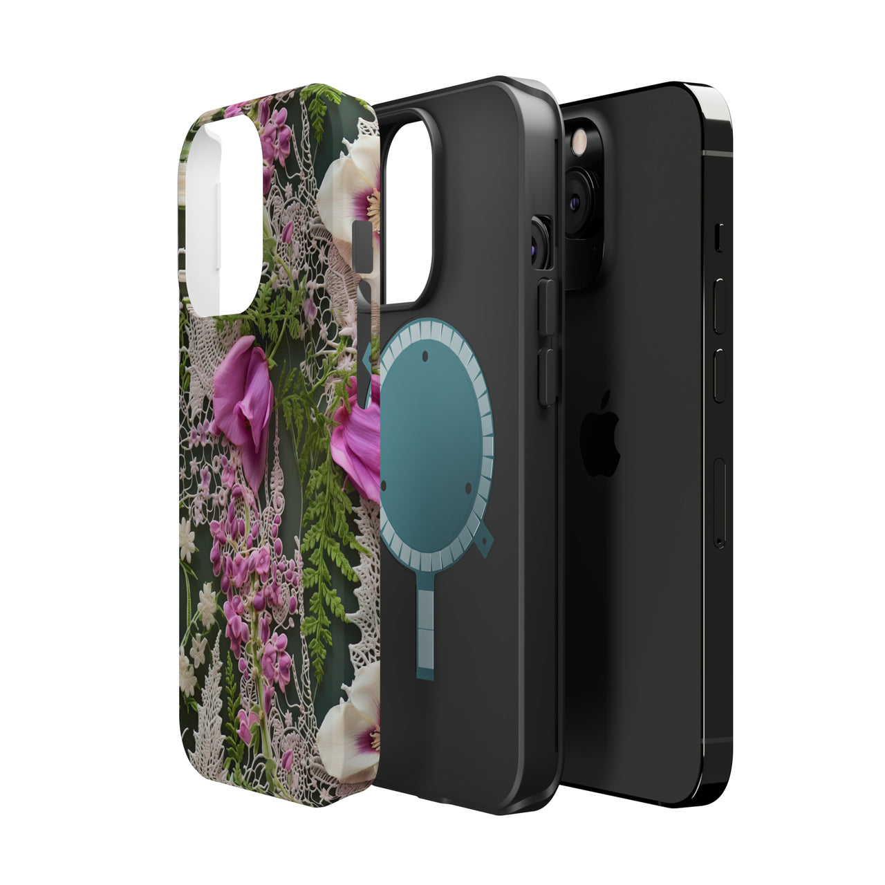 Woodland Whispers MagSafe Tough Cases for iPhone 13, iPhone 13 Mini, iPhone 13 Pro, and iPhone 13 Pro Max.