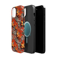 Thumbnail for Orange Petals in Silver Tapestry MagSafe Tough Cases for iPhone 14, iPhone 14 Pro, iPhone 14 Plus, and iPhone 14 Pro Max