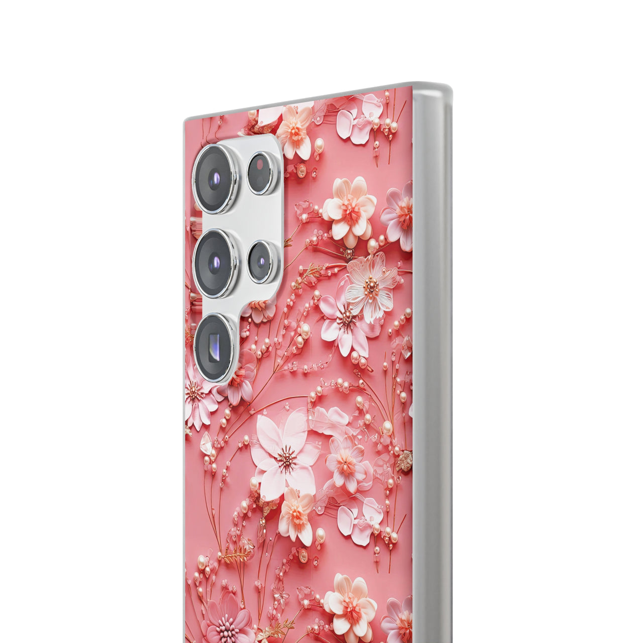 Floral Champagne Toast - Flexi Cases for Samsung Galaxy S23, Samsung Galaxy S23 Plus, and Samsung Galaxy S23 Ultra