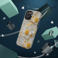 Thumbnail for Yellow and White Floral Impact-Resistant Cases for iPhone 12, iPhone 12 Mini, iPhone 12 Pro, and iPhone 12 Pro Max. Supports Wireless Charging.