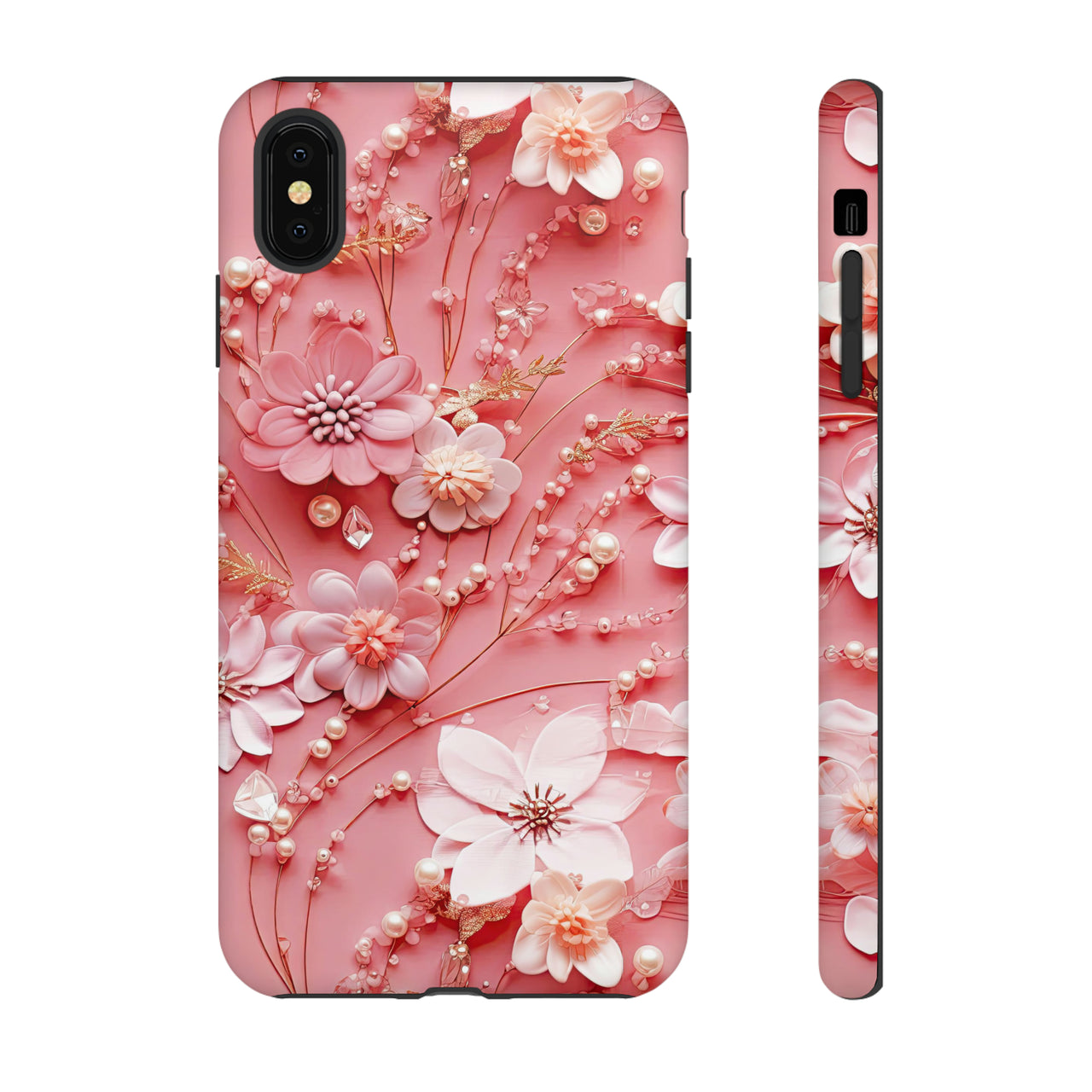 Floral Champagne Toast Tough Cases for iPhone X, iPhone XR, iPhone XS, and iPhone XS MAX