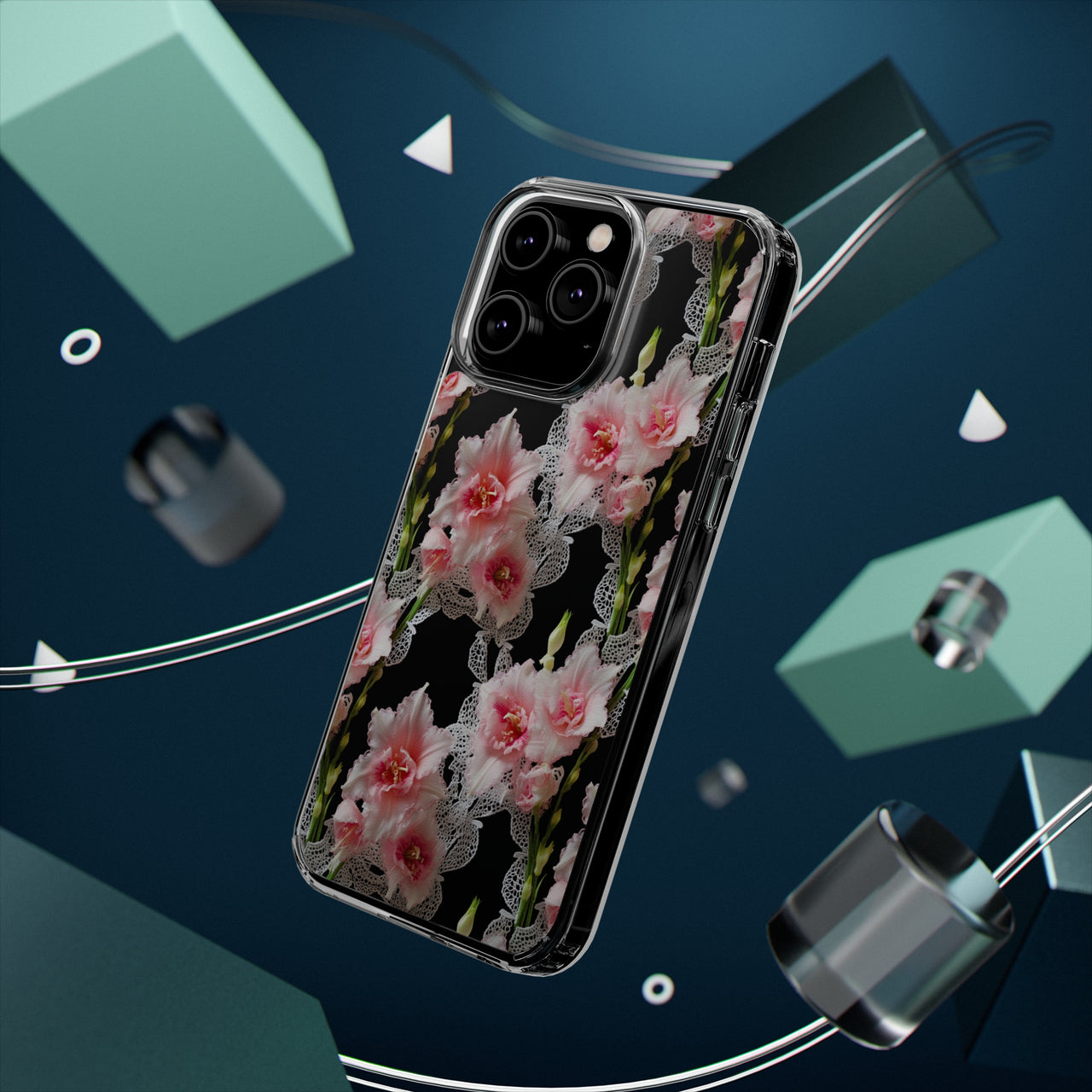 *Clear Case* Gladioli Garden - iPhone 14, iPhone 14 Pro, iPhone 14 Plus, iPhone 14 Pro Max - Supports Wireless Charging