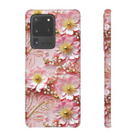 Thumbnail for Gold-Kissed Flowers on Pink Lace - Snap Case for Samsung Galaxy S20, Samsung Galaxy S20+, Samsung Galaxy S20 Ultra, & Samsung Galaxy S20 FE