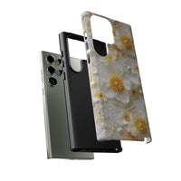 Thumbnail for White and Yellow Floral Tough Cases for Samsung Galaxy S23, Samsung Galaxy S23 Plus, and Samsung Galaxy S23 Ultra