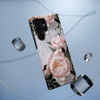 Thumbnail for Pink Peony Impact-Resistant Cases for Samsung Galaxy S22, Samsung Galaxy S22 Plus, and Samsung Galaxy S22 Ultra. Supports Wireless Charging.