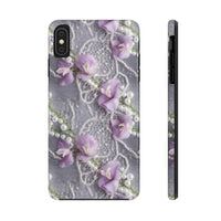 Thumbnail for Purple Sweet Pea Tough Phone Cases for iPhone X, iPhone XR, iPhone XS, and iPhone XS MAX. Supports Wireless Charging.