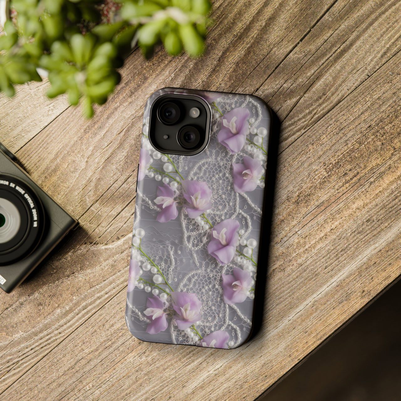 Purple Sweet Pea - MagSafe Tough Case for iPhone 15, iPhone 15 Pro, iPhone 15 Plus, & iPhone 15 Pro Max