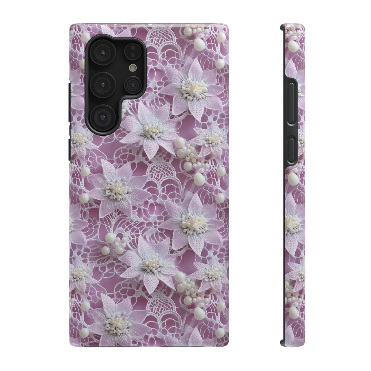 Coquette Clematis Impact-Resistant Cases for Samsung Galaxy S22, Samsung Galaxy S22 Plus, and Samsung Galaxy S22 Ultra. Supports Wireless Charging.