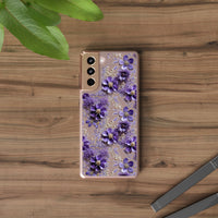 Thumbnail for *Clear Case* Violet Meadow - Samsung Galaxy S21, Samsung Galaxy S21 Plus, Samsung Galaxy S21 Ultra - Supports Wireless Charging