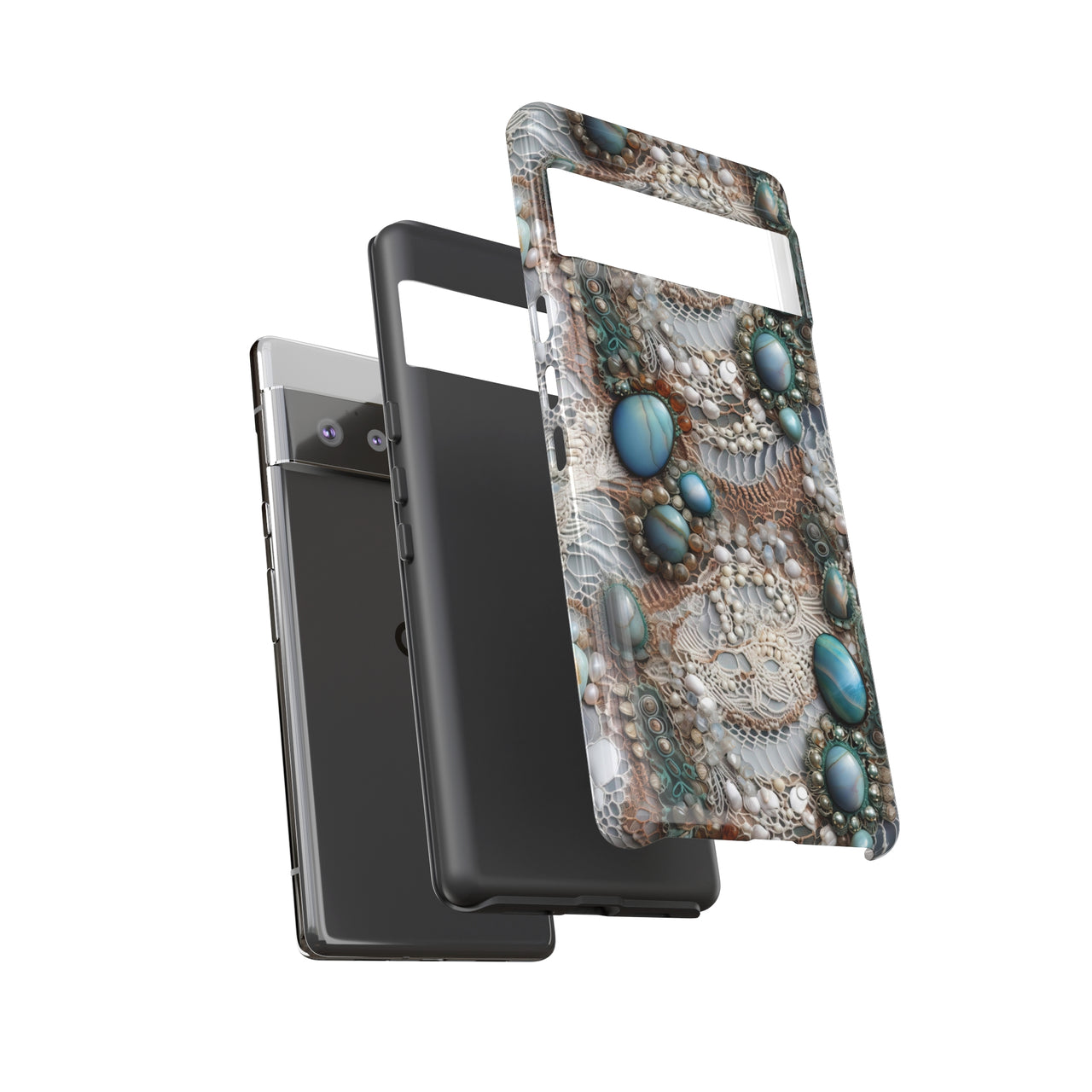 Boho Agate and Lace Tough Cases for Google Pixel 6 and Google Pixel 6 Pro