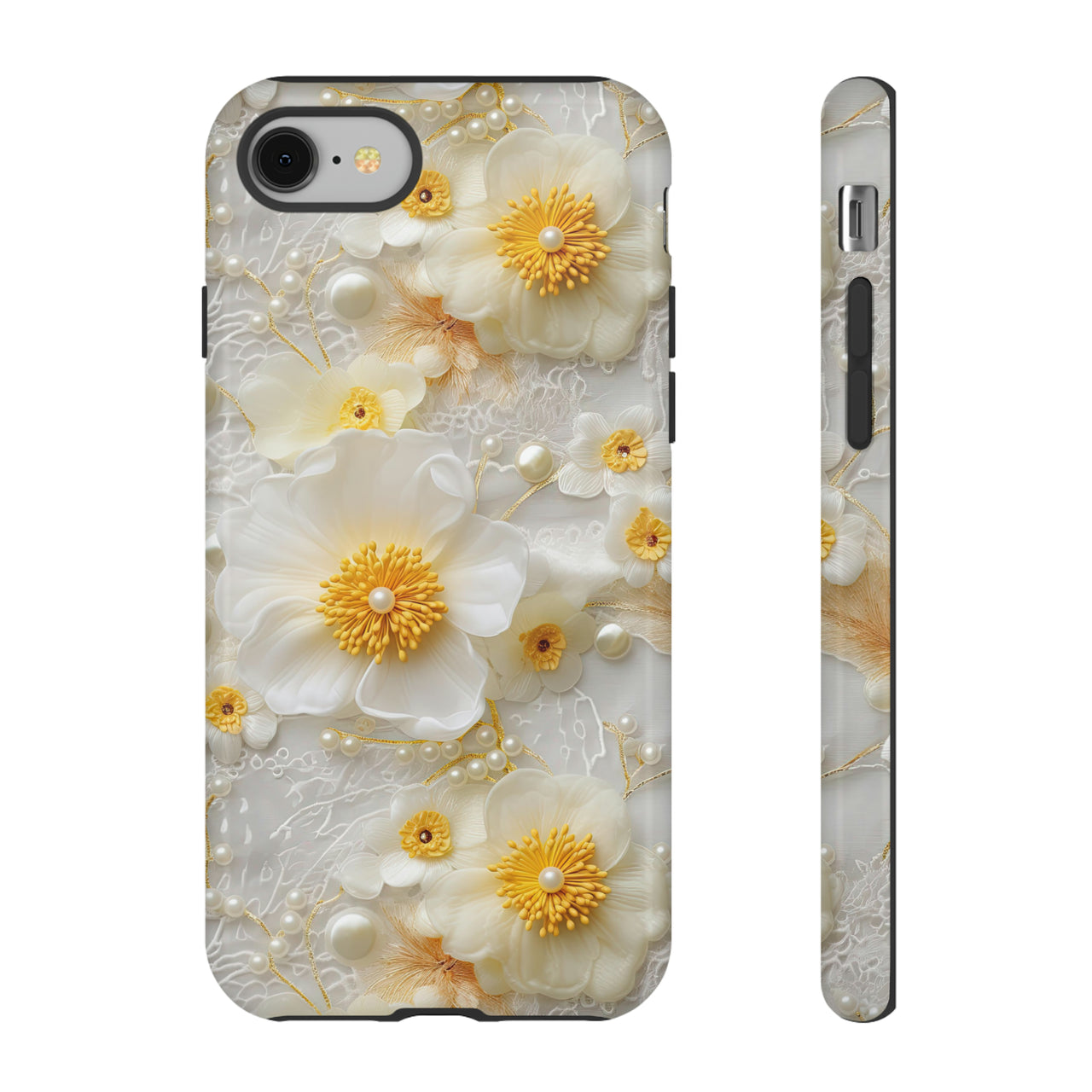 White and Yellow Floral Tough Cases for iPhone 8 and iPhone 8 Plus