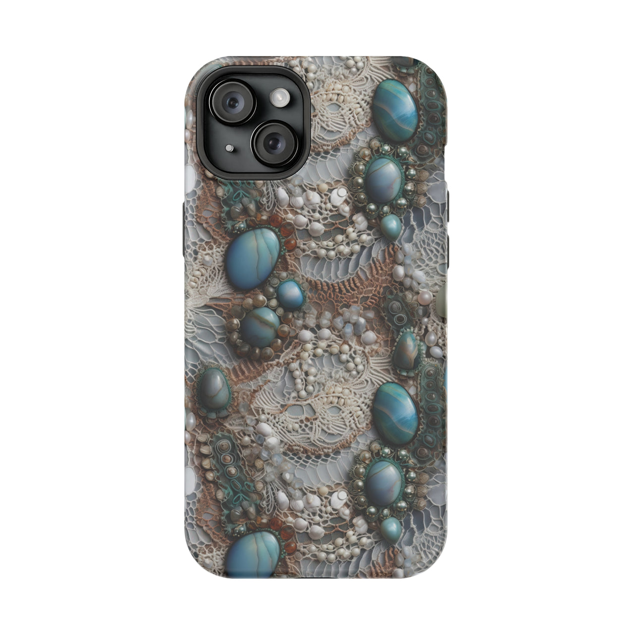 Boho Agate and Lace - MagSafe Tough Case for iPhone 15, iPhone 15 Pro, iPhone 15 Plus, & iPhone 15 Pro Max