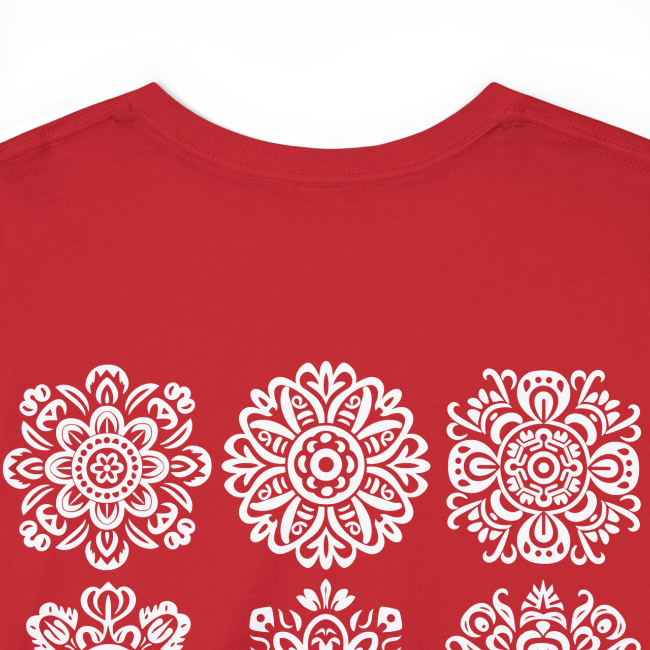 Front and Back Flower Design - Unisex Heavy Cotton Tee