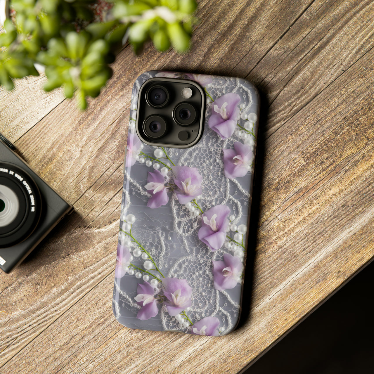 Purple Sweet Pea Tough Case for iPhone 15, iPhone 15 Pro, iPhone 15 Plus, and iPhone 15 Pro Max