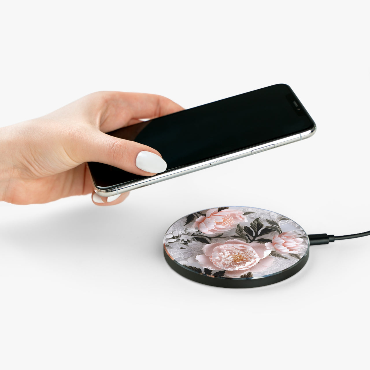 Pink Peony Wireless Charger for Qi Enabled Phones