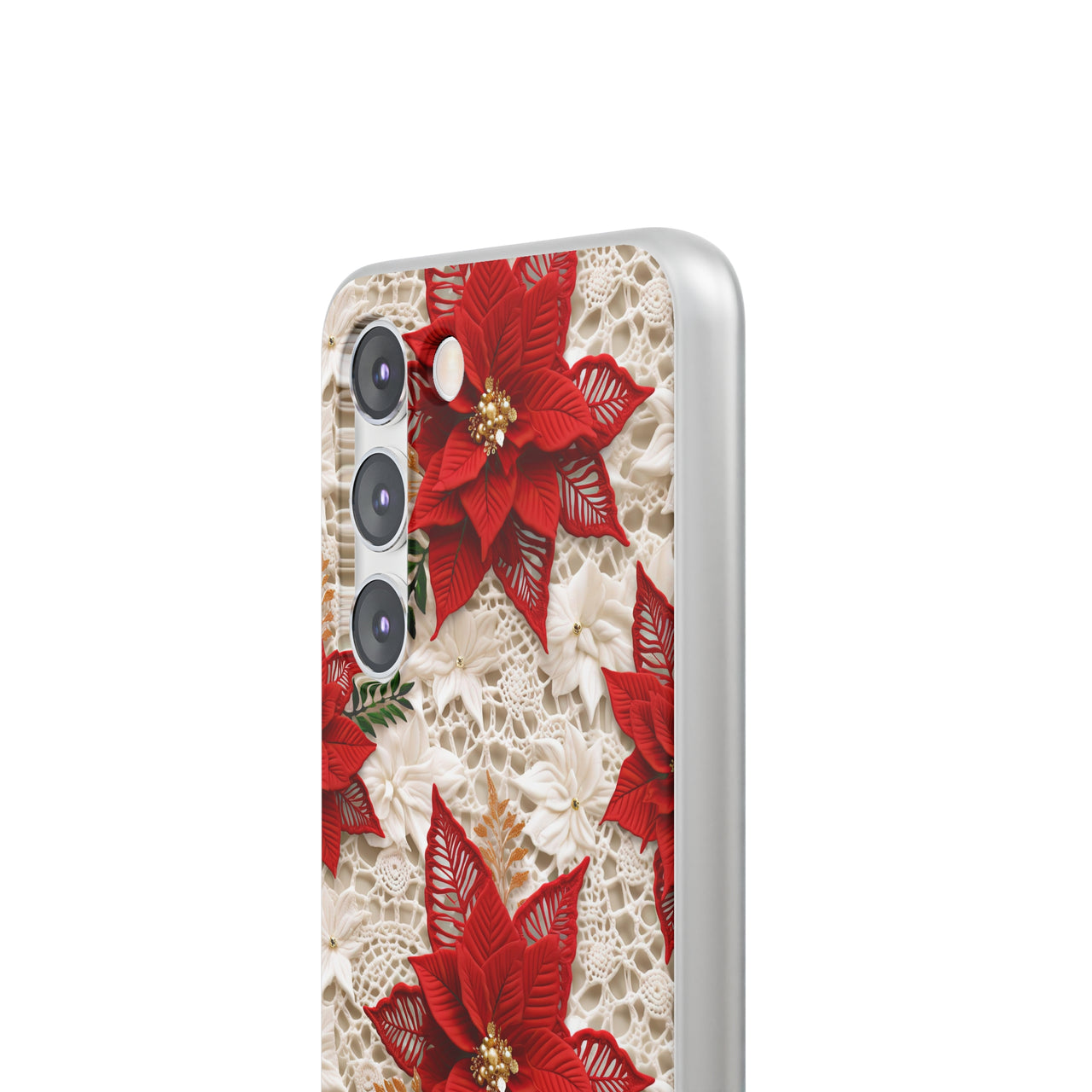 Christmas Poinsettia - Flexi Cases for Samsung Galaxy S23, Samsung Galaxy S23 Plus, and Samsung Galaxy S23 Ultra