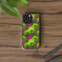 Thumbnail for *Clear Case* Green Mums and Lace - iPhone 13, iPhone 13 Mini, iPhone 13 Pro, iPhone 13 Pro Max - Supports Wireless Charging