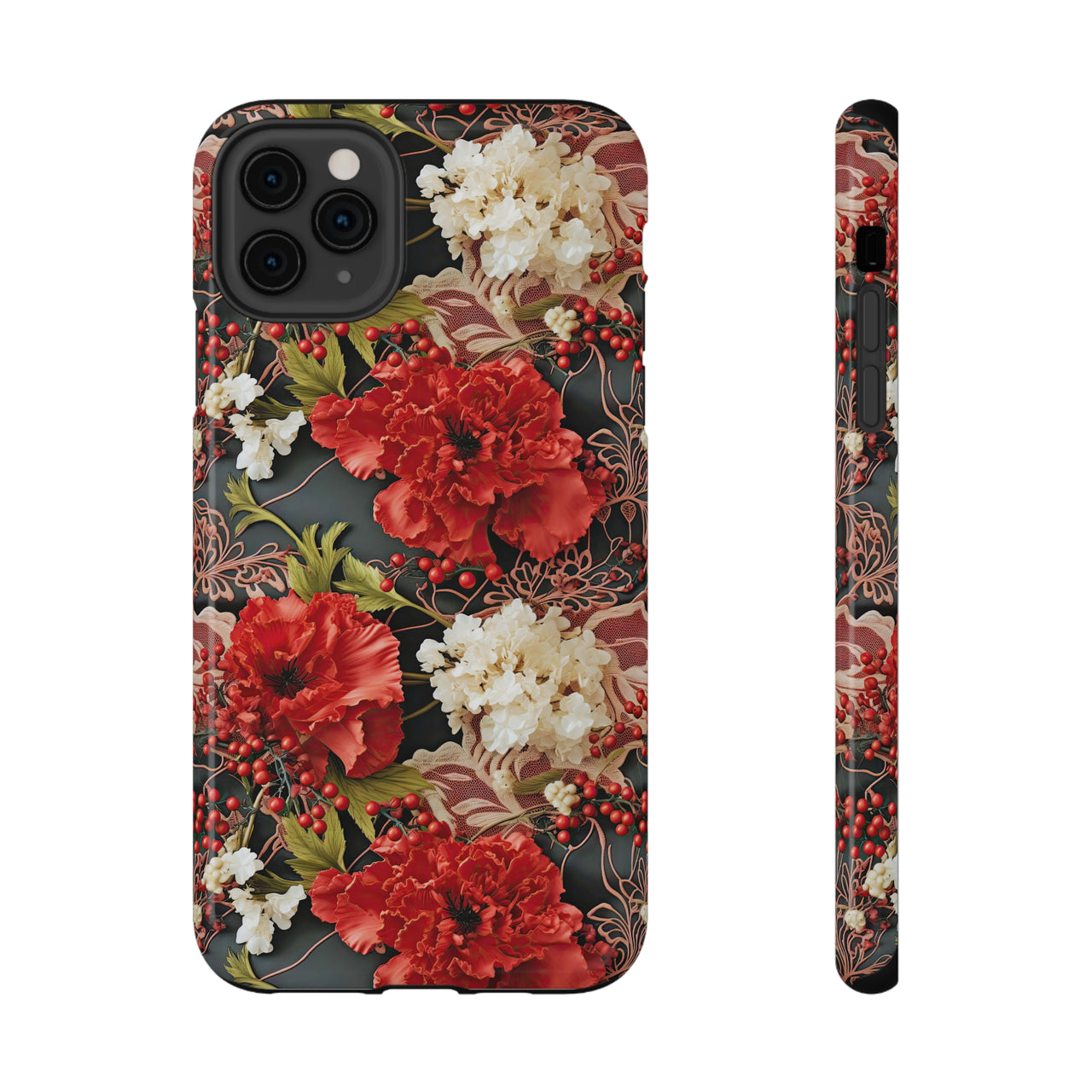 Carnation for January Birthday -  Impact-Resistant Cases for iPhone 11, iPhone 11 Pro, and iPhone 11 Pro Max. Supports Wireless Charging.