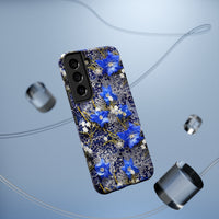 Thumbnail for Cerulean Elegance Impact-Resistant Case for Samsung Galaxy S22, Samsung Galaxy S22 Plus, and Samsung Galaxy S22 Ultra. Supports Wireless Charging.