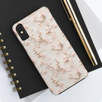 Thumbnail for White Lace and Cherry Blossoms Tough Phone Case for iPhone X, iPhone XR, iPhone XS, and iPhone XS MAX. Supports Wireless Charging.