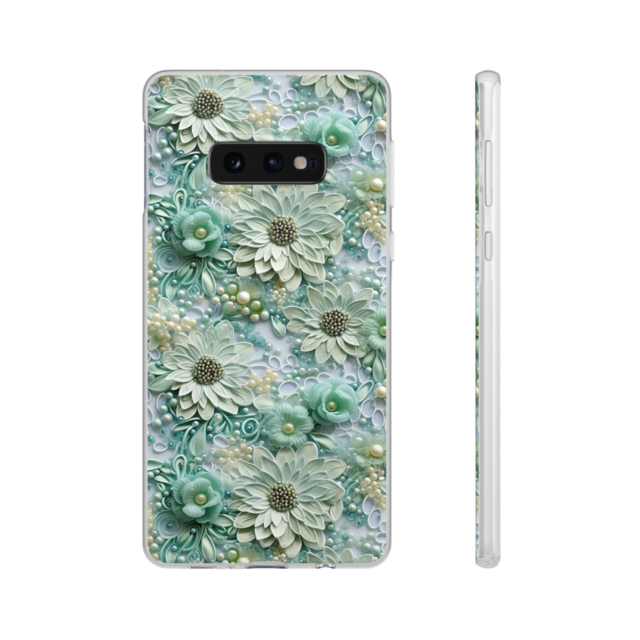 Teal Petals - Flexi Cases for Samsung Galaxy S10, Samsung Galaxy S10E, & Samsung Galaxy S10 Plus