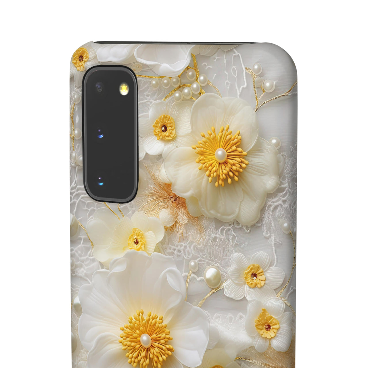 Yellow and White Floral - Snap Case for Samsung Galaxy S20, Samsung Galaxy S20+, Samsung Galaxy S20 Ultra, & Samsung Galaxy S20 FE