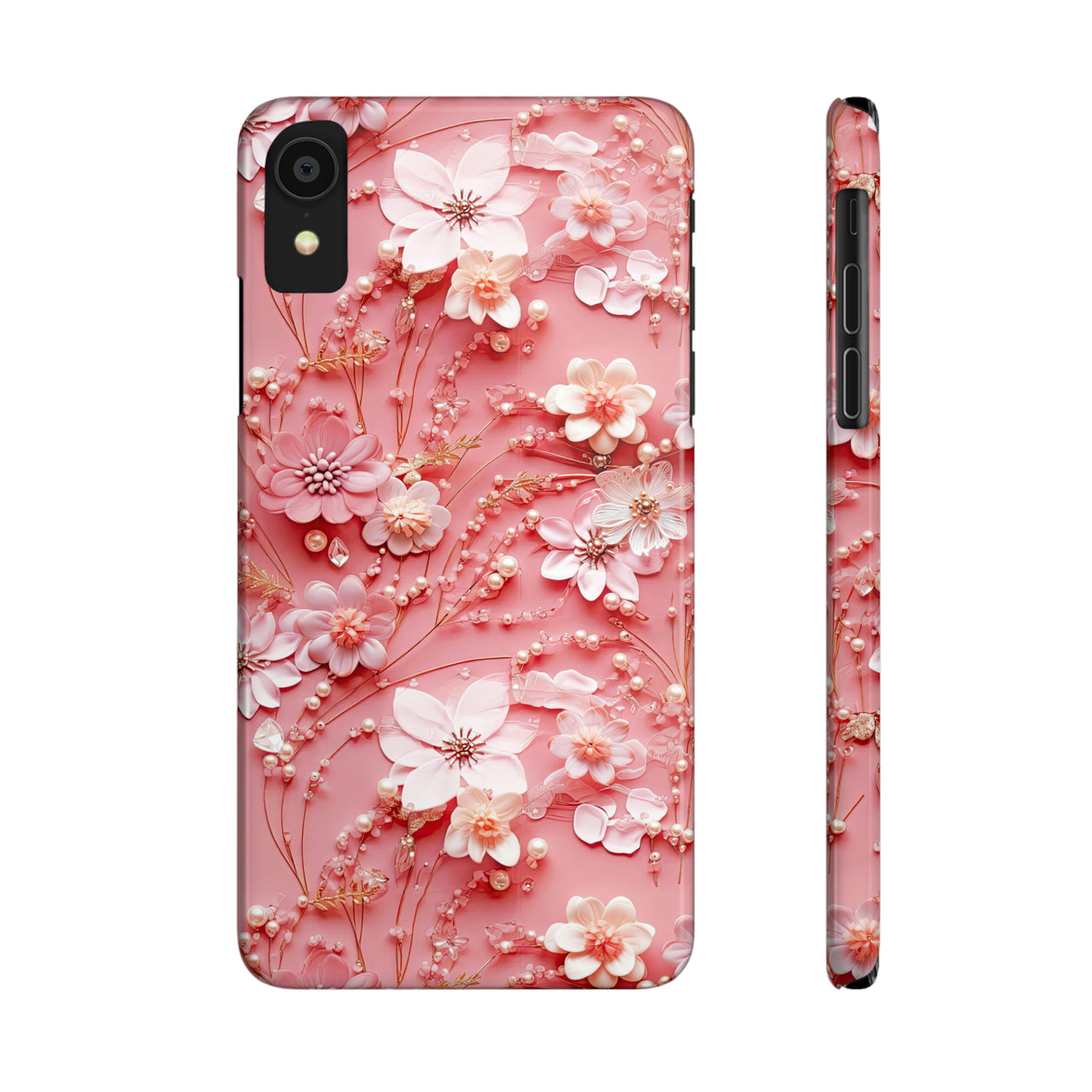 Floral Champagne Toast - Slim Phone Cases for iPhone X, iPhone XR, iPhone XS, and iPhone XS MAX