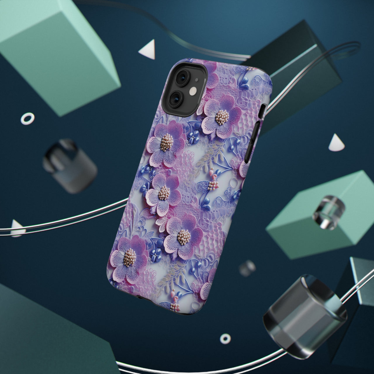 Pink and Purple Harmony - Impact-Resistant Cases for iPhone 11, iPhone 11 Pro, and iPhone 11 Pro Max. Supports Wireless Charging.