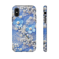 Thumbnail for Pearls and Lace on Baby Blue - Tough Cases for iPhone X, iPhone XR, iPhone XS, and iPhone XS MAX.