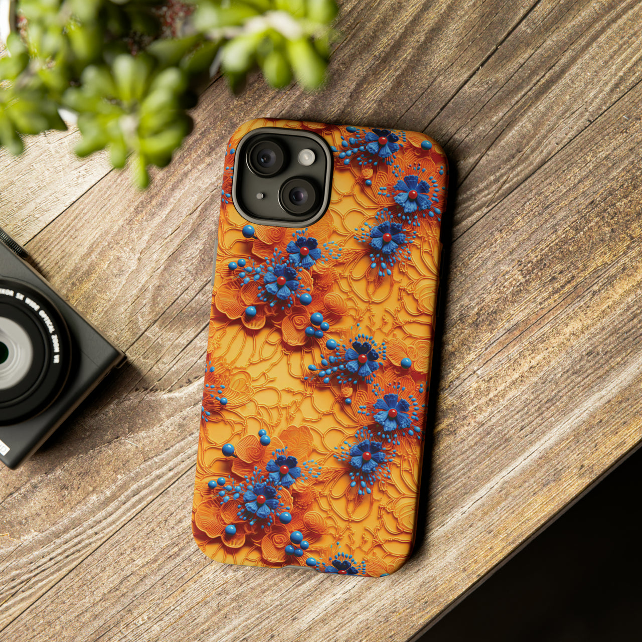 Royal Ryukyu Blossoms - Tough Case for iPhone 15, iPhone 15 Pro, iPhone 15 Plus, and iPhone 15 Pro Max