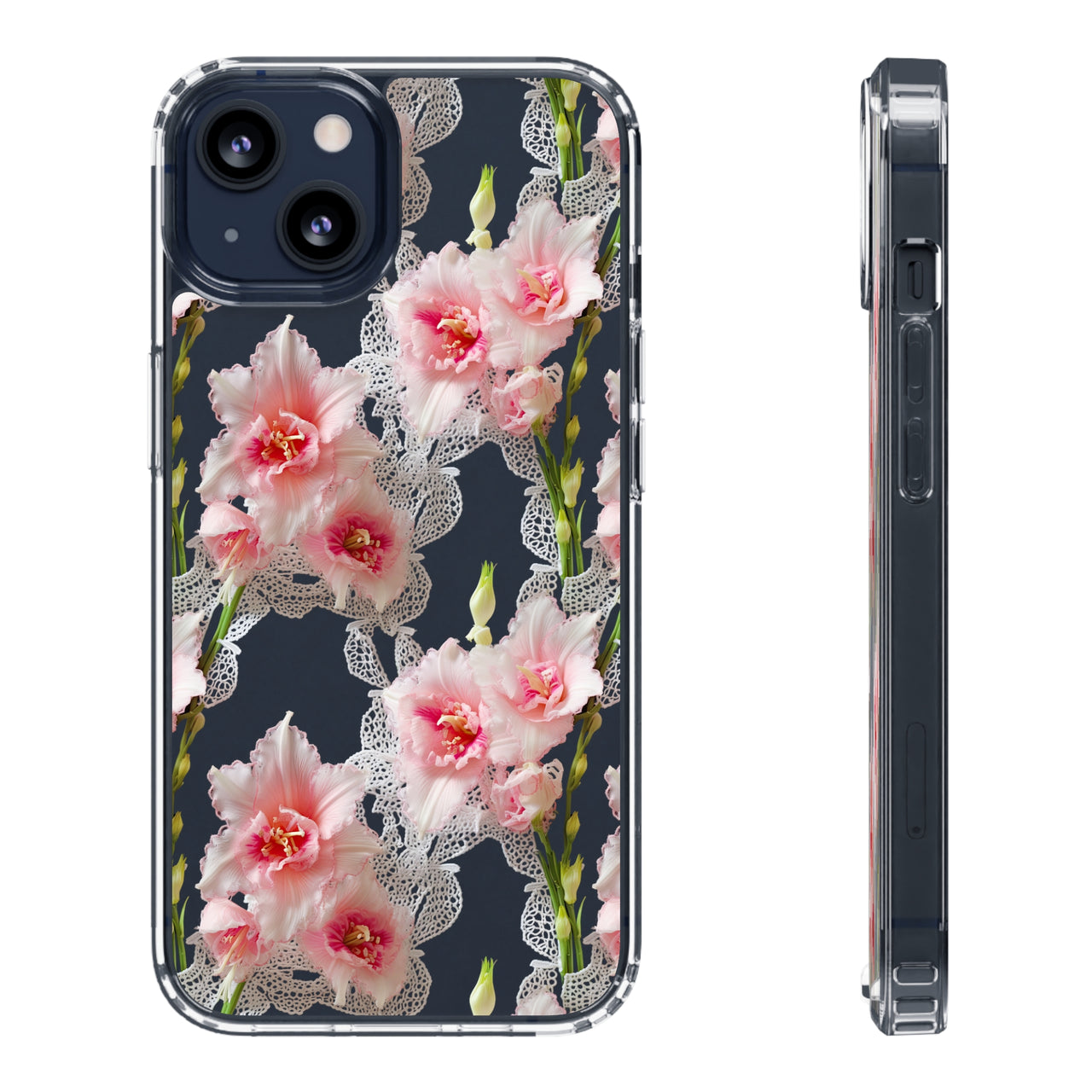 *Clear Case* Gladioli Garden - iPhone 13, iPhone 13 Mini, iPhone 13 Pro, iPhone 13 Pro Max - Supports Wireless Charging