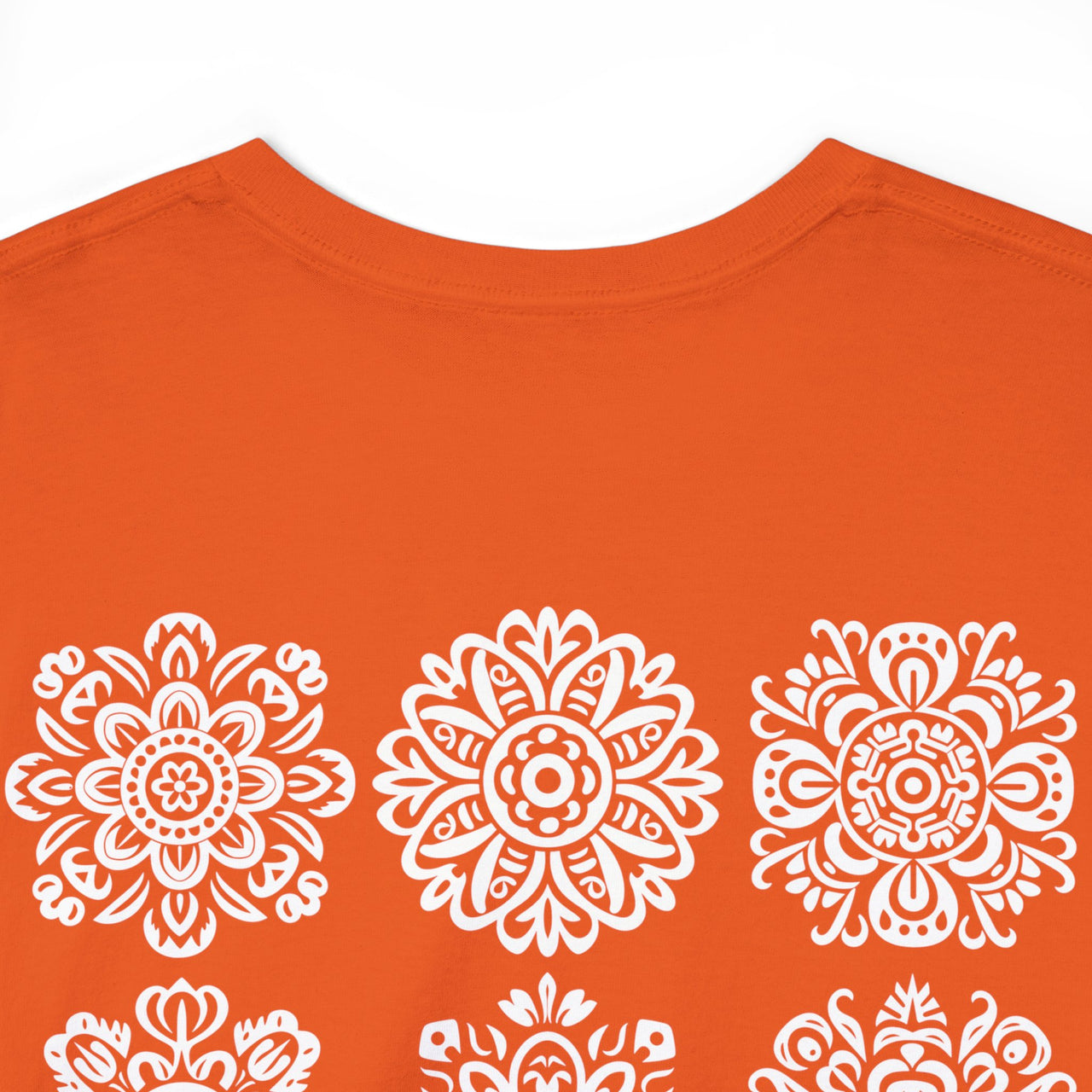 Front and Back Flower Design - Unisex Heavy Cotton Tee