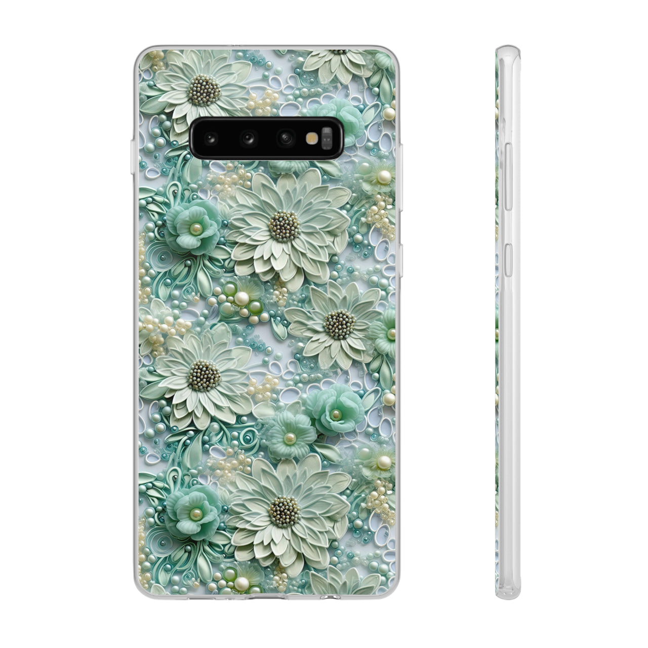 Teal Petals - Flexi Cases for Samsung Galaxy S10, Samsung Galaxy S10E, & Samsung Galaxy S10 Plus