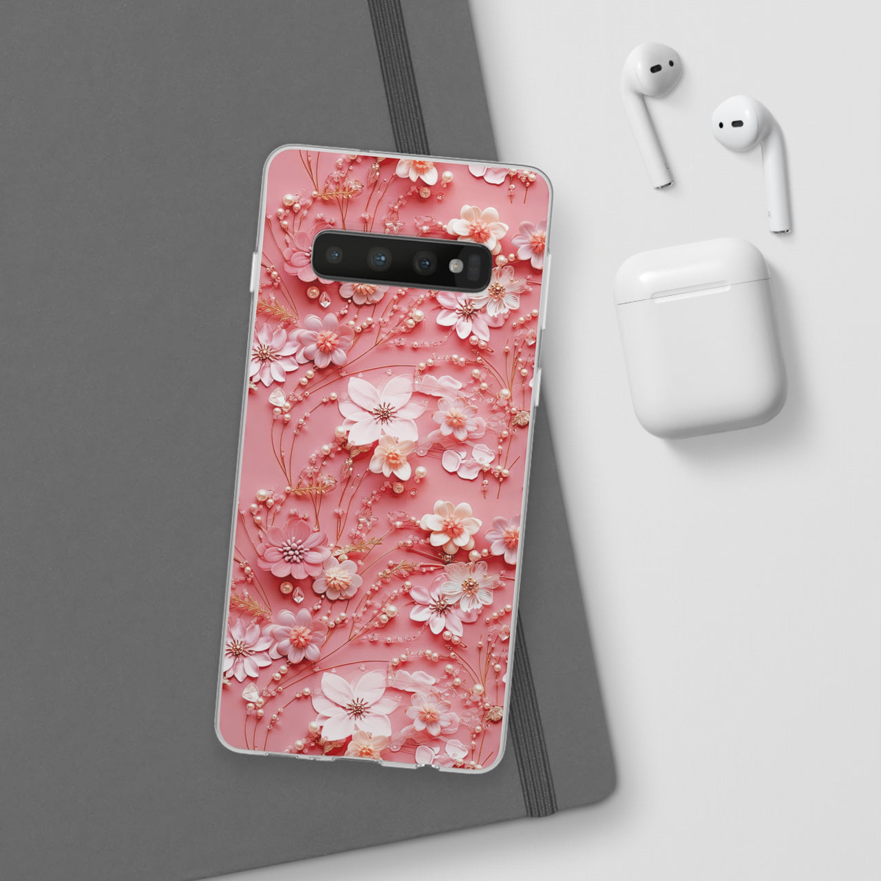 Floral Champagne Toast - Flexi Cases for Samsung Galaxy S23, Samsung Galaxy S23 Plus, and Samsung Galaxy S23 Ultra