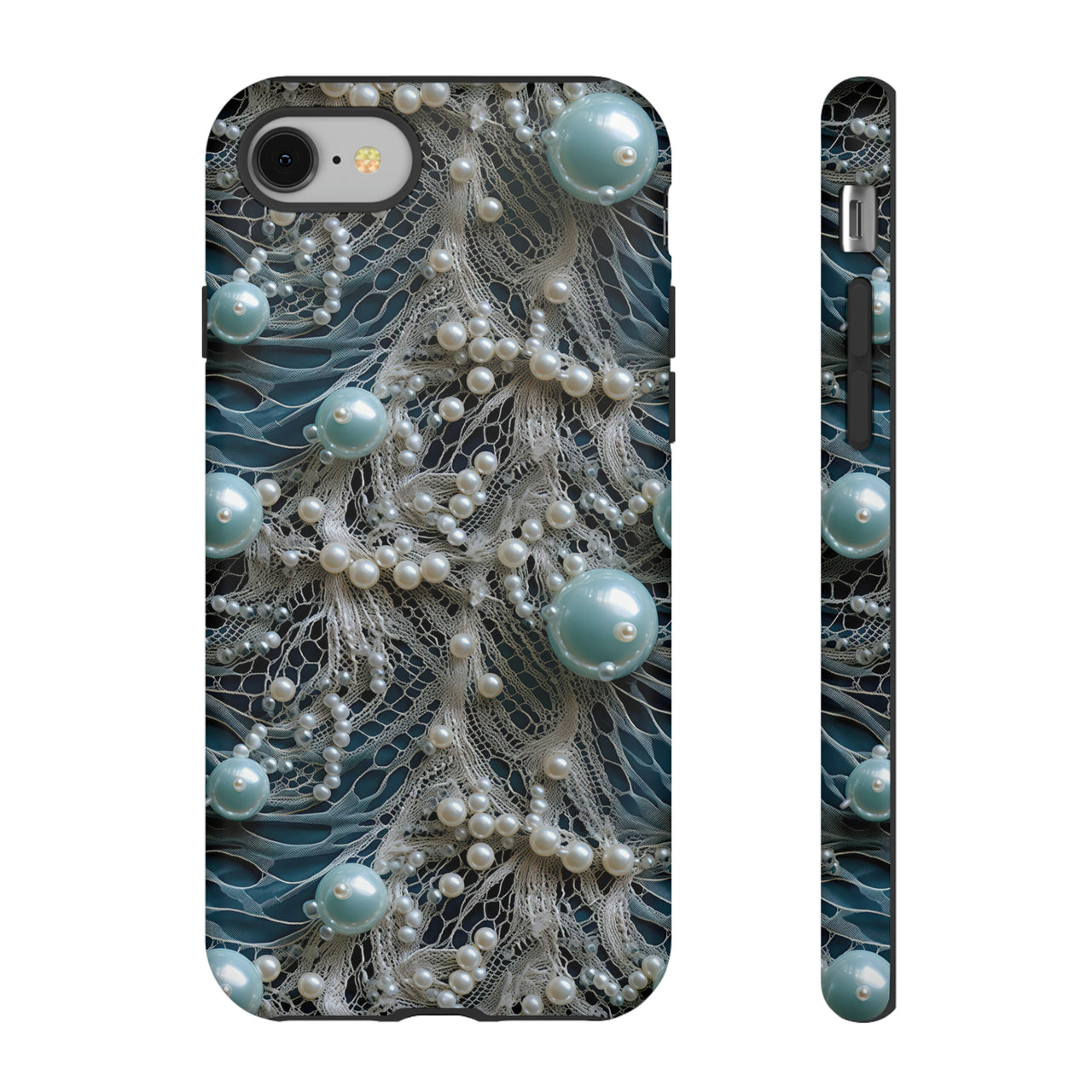 Sea Foam Lace and Pearls Tough Cases for iPhone 8 and iPhone 8 Plus