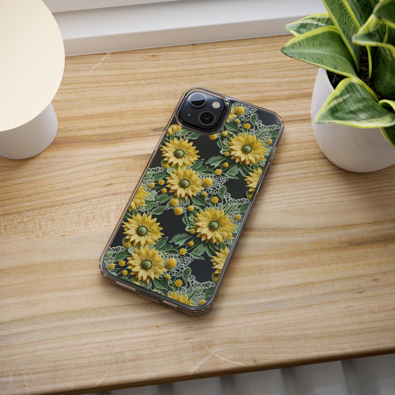 *Clear Case* Whimsical Sunflowers - iPhone 14, iPhone 14 Pro, iPhone 14 Plus, iPhone 14 Pro Max - Supports Wireless Charging