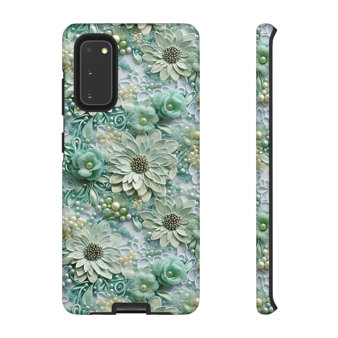 Teal Petals - Tough Case for Samsung Galaxy S20, Samsung Galaxy S20+, Samsung Galaxy S20 Ultra, and Samsung Galaxy S20 FE