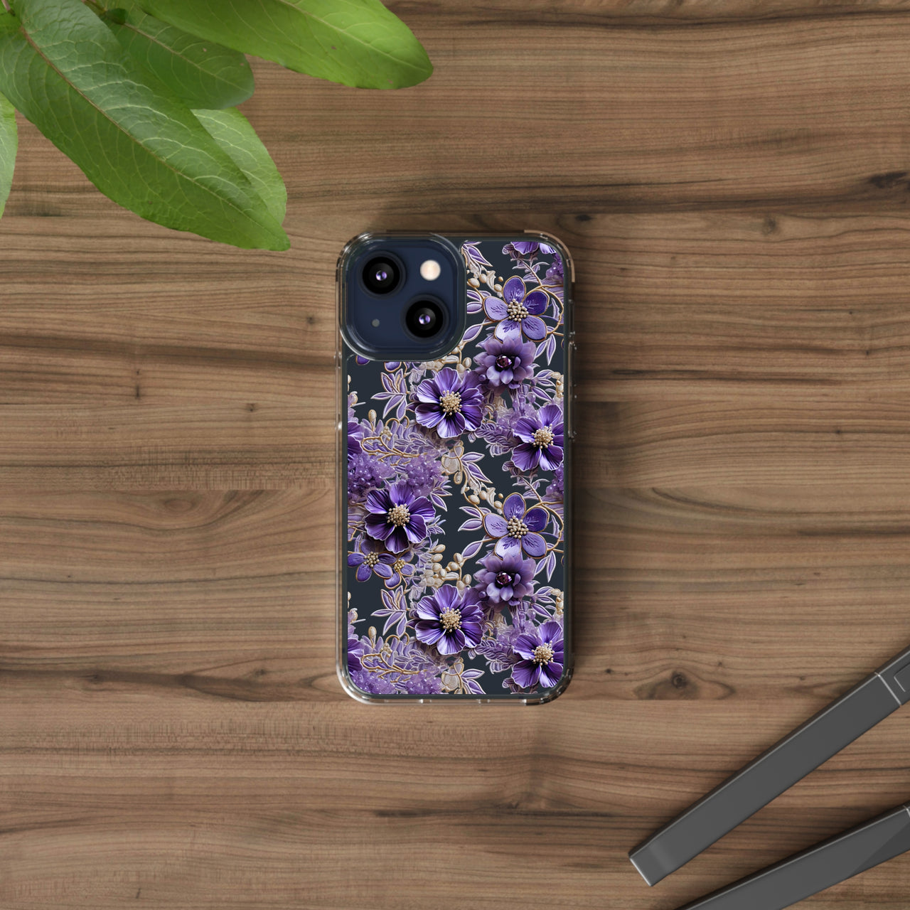 *Clear Case* Violet Meadow - iPhone 13, iPhone 13 Mini, iPhone 13 Pro, iPhone 13 Pro Max - Supports Wireless Charging