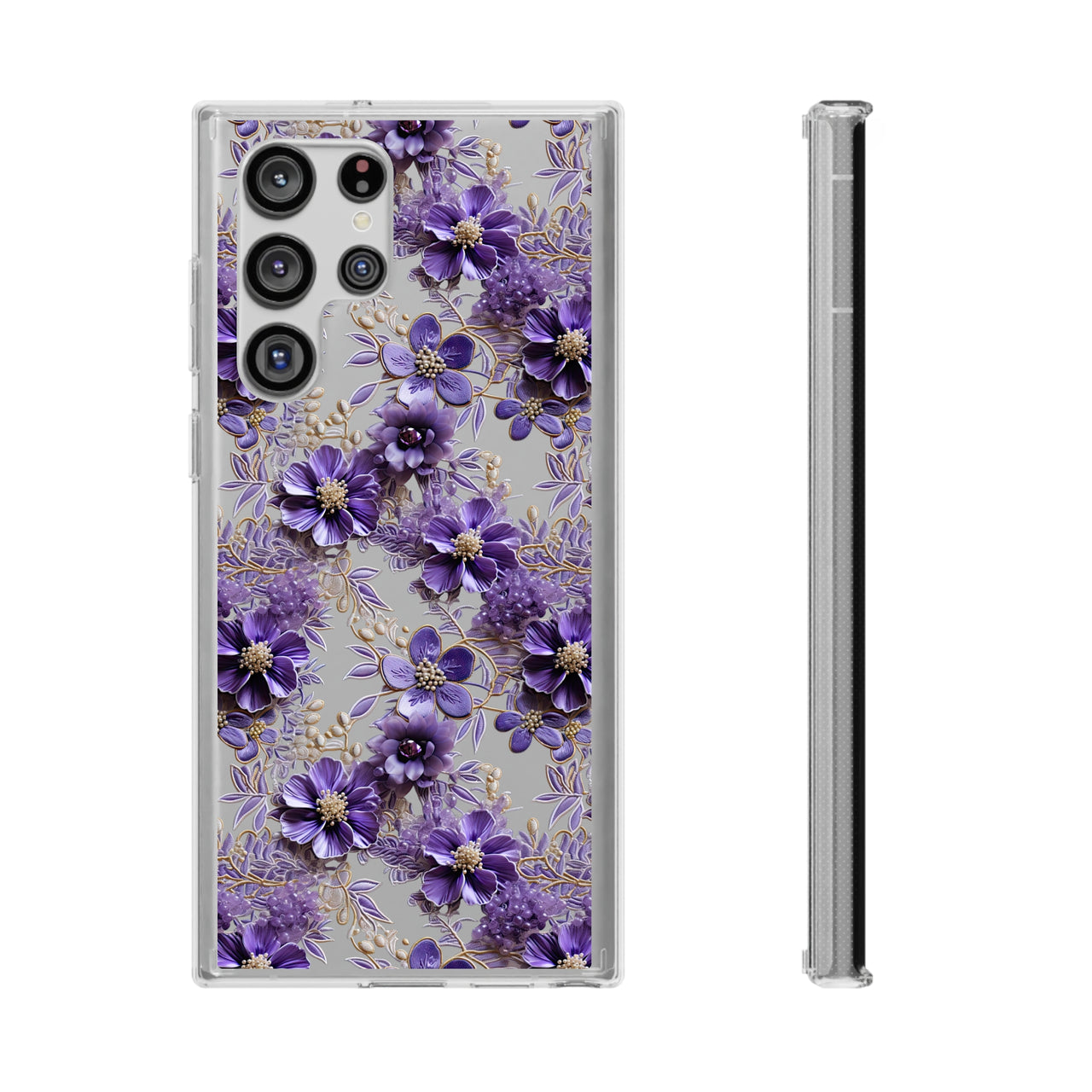 *Clear Case* Violet Meadow - Samsung Galaxy S22, Samsung Galaxy S22 Plus, Samsung Galaxy S22 Ultra - Supports Wireless Charging