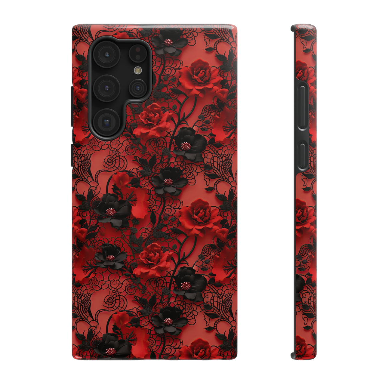 Gothic Rose Impact-Resistant Cases for Samsung Galaxy S22, Samsung Galaxy S22 Plus, and Samsung Galaxy S22 Ultra. Supports Wireless Charging.