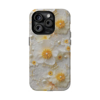 Thumbnail for White and Yellow Floral - MagSafe Tough Case for iPhone 15, iPhone 15 Pro, iPhone 15 Plus, & iPhone 15 Pro Max