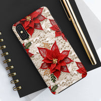 Thumbnail for Christmas Poinsettia Tough Phone Cases for iPhone X, iPhone XR, iPhone XS, and iPhone XS MAX. Supports Wireless Charging.