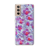 Thumbnail for *Clear Case* Fuchsia Orchid - Samsung Galaxy S21, Samsung Galaxy S21 Plus, Samsung Galaxy S21 Ultra - Supports Wireless Charging