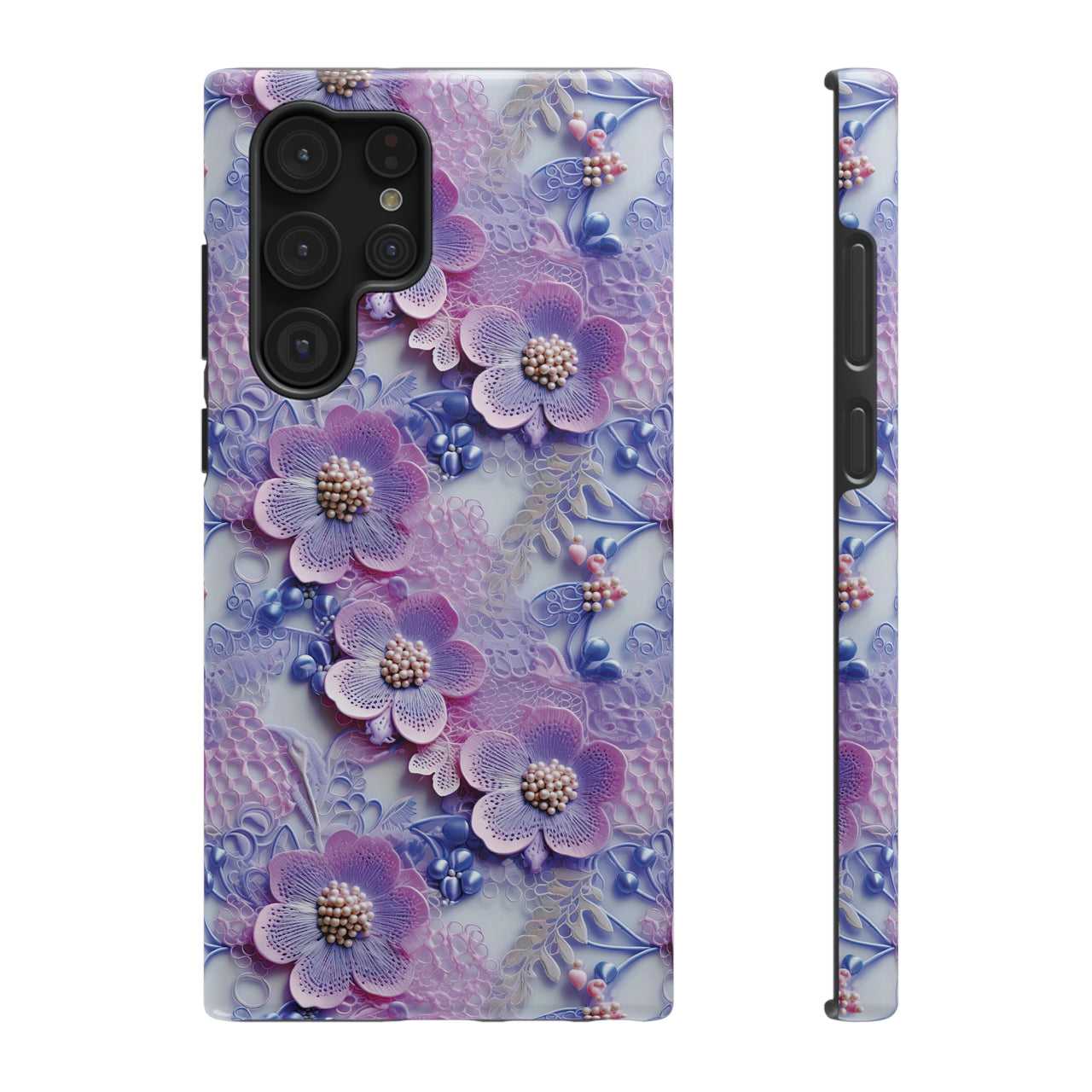 Pink and Purple Harmony - Impact-Resistant Case for Samsung Galaxy S22, Samsung Galaxy S22 Plus, and Samsung Galaxy S22 Ultra. Supports Wireless Charging.