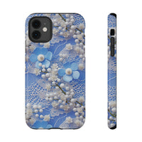 Thumbnail for Pearls and Lace on Baby Blue - Impact-Resistant Cases for iPhone 11, iPhone 11 Pro, and iPhone 11 Pro Max. Supports Wireless Charging.