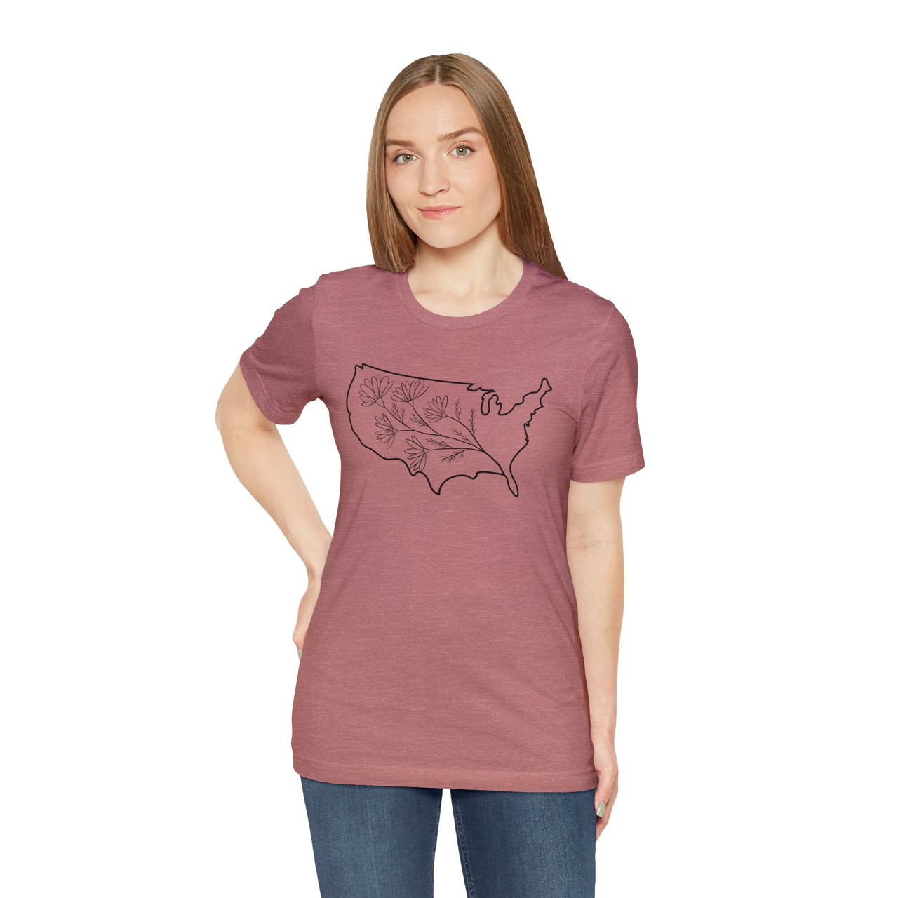 Map of the USA - Unisex Light Cotton T-Shirt