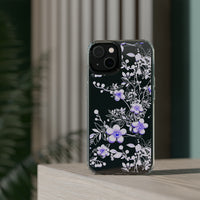 Thumbnail for *Clear Case* Purple Petals - iPhone 14, iPhone 14 Pro, iPhone 14 Plus, iPhone 14 Pro Max - Supports Wireless Charging